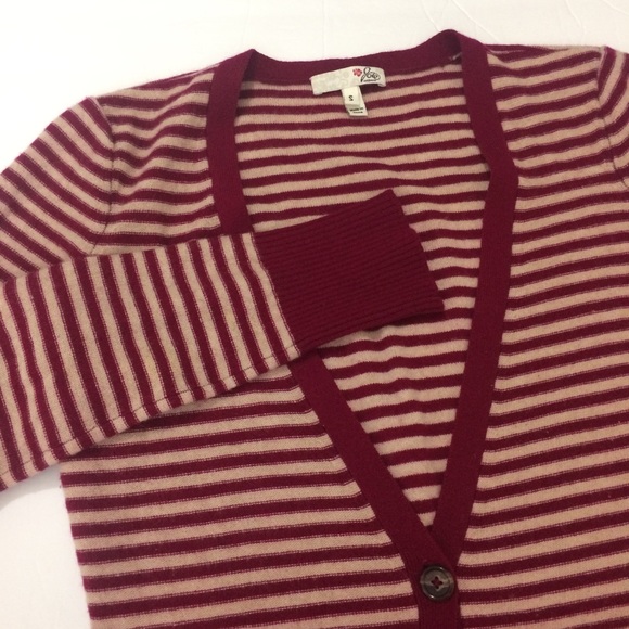 Joie 100% Cashmere Long Cardigan Stripes Pockets - Picture 3 of 8